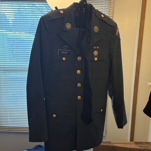 Vintage Men's Black Military Jacket